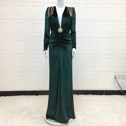 Women's Temperament Flannel Fashion Fringe Dress