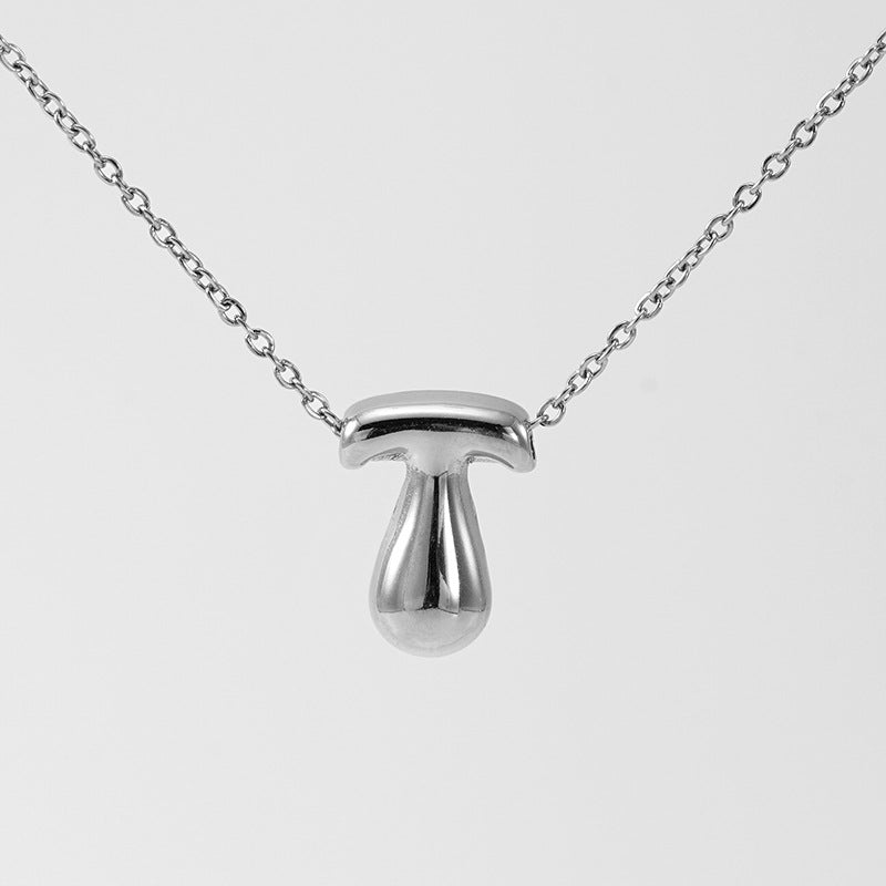 Women's Glossy Bubble Letter Necklace Gold Plated