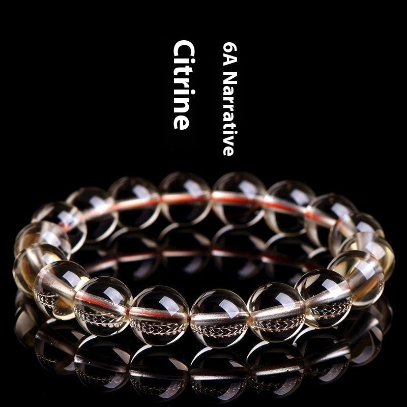 Natural 7A Grade Citrine Scattered Beads Ball Bracelet