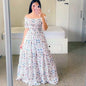Women's Off-shoulder Floral Fashion Off-shoulder Long Dress