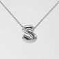 Women's Glossy Bubble Letter Necklace Gold Plated