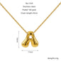 Women's Glossy Bubble Letter Necklace Gold Plated