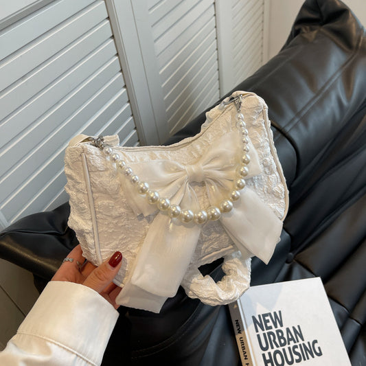 Posh Girls Pearl Bow New Underarm Bag