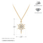 S925 Sterling Silver Inlaid Stone Eight-pointed Stars Pendant Necklace