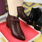 Womens Elegant Chunky Mid-Heel Boots with Bow Tie – Pointed Toe Autumn/Winter Stable Fit Shoes