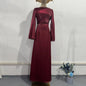 Women's New Fashionable Elegant Solid Color Waist Tight Long Sleeve Dress
