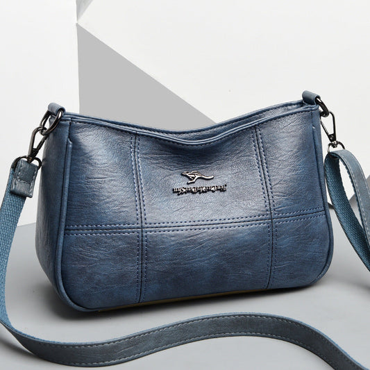 Popular Cross Stitching Sheepskin Small Square Bag Women