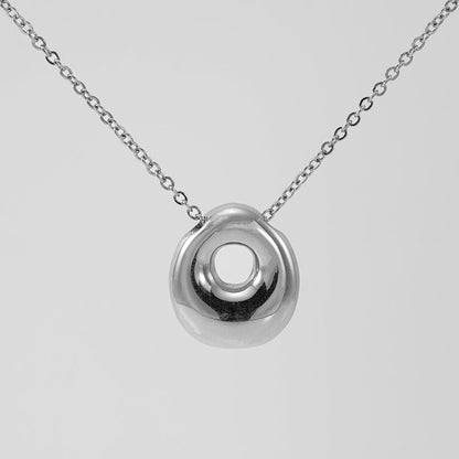Women's Glossy Bubble Letter Necklace Gold Plated