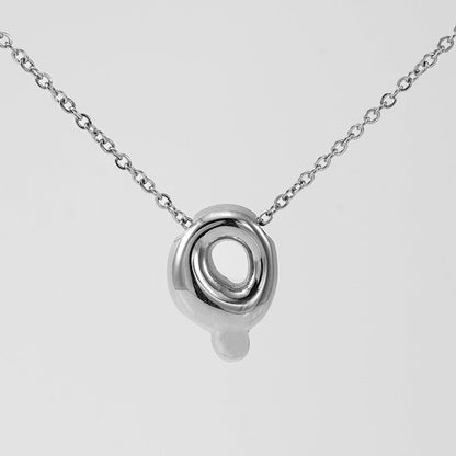 Women's Glossy Bubble Letter Necklace Gold Plated
