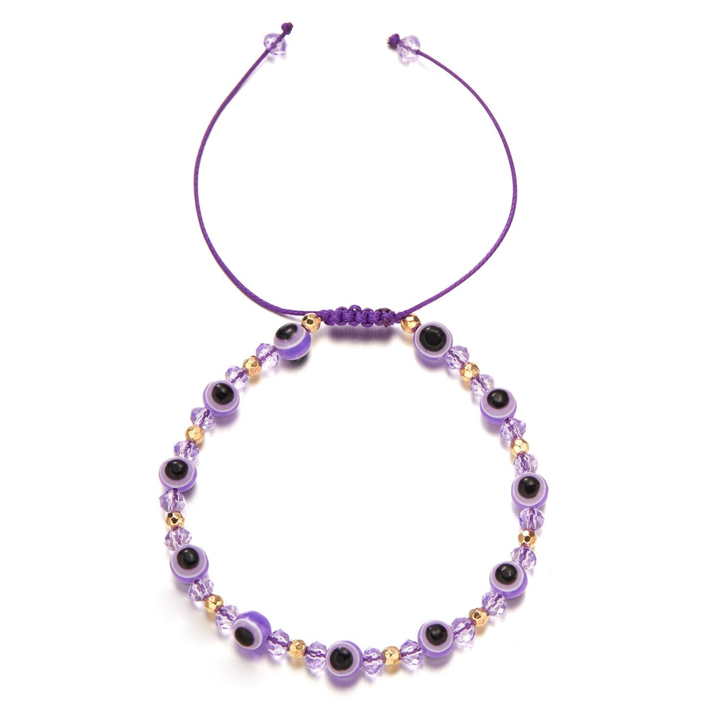 Rainbow Eye Crystal Bead Pull Adjustable Bracelet