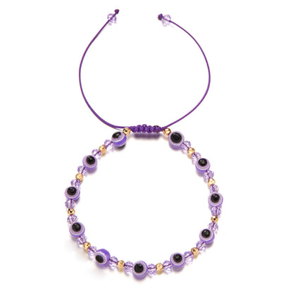 Rainbow Eye Crystal Bead Pull Adjustable Bracelet