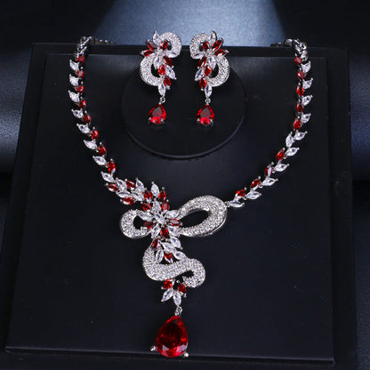 Luxury Fashion And Fully-jewelled Inlaid Multi-color Zircon Set Bridal Wedding Accessories