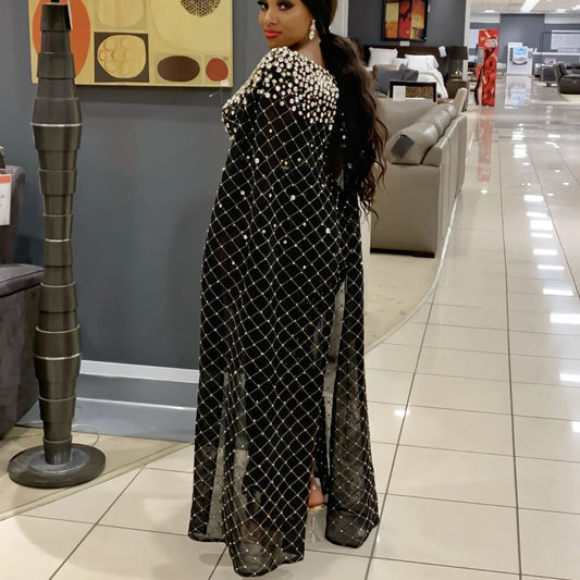 European And American Style Dress Shawl Gold Sheath Slim Fit