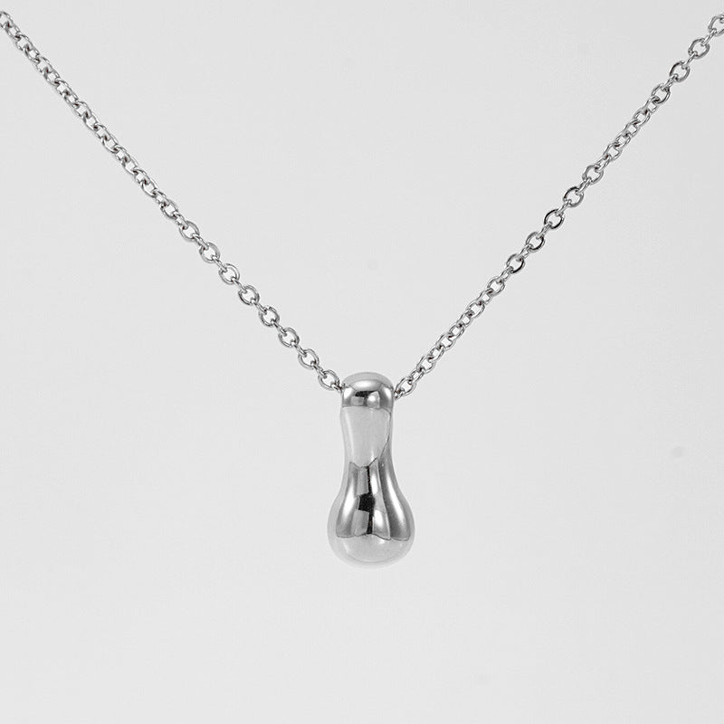 Women's Glossy Bubble Letter Necklace Gold Plated