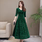 Women's Embossed Long Sleeve Temperament Slim Fit Dress