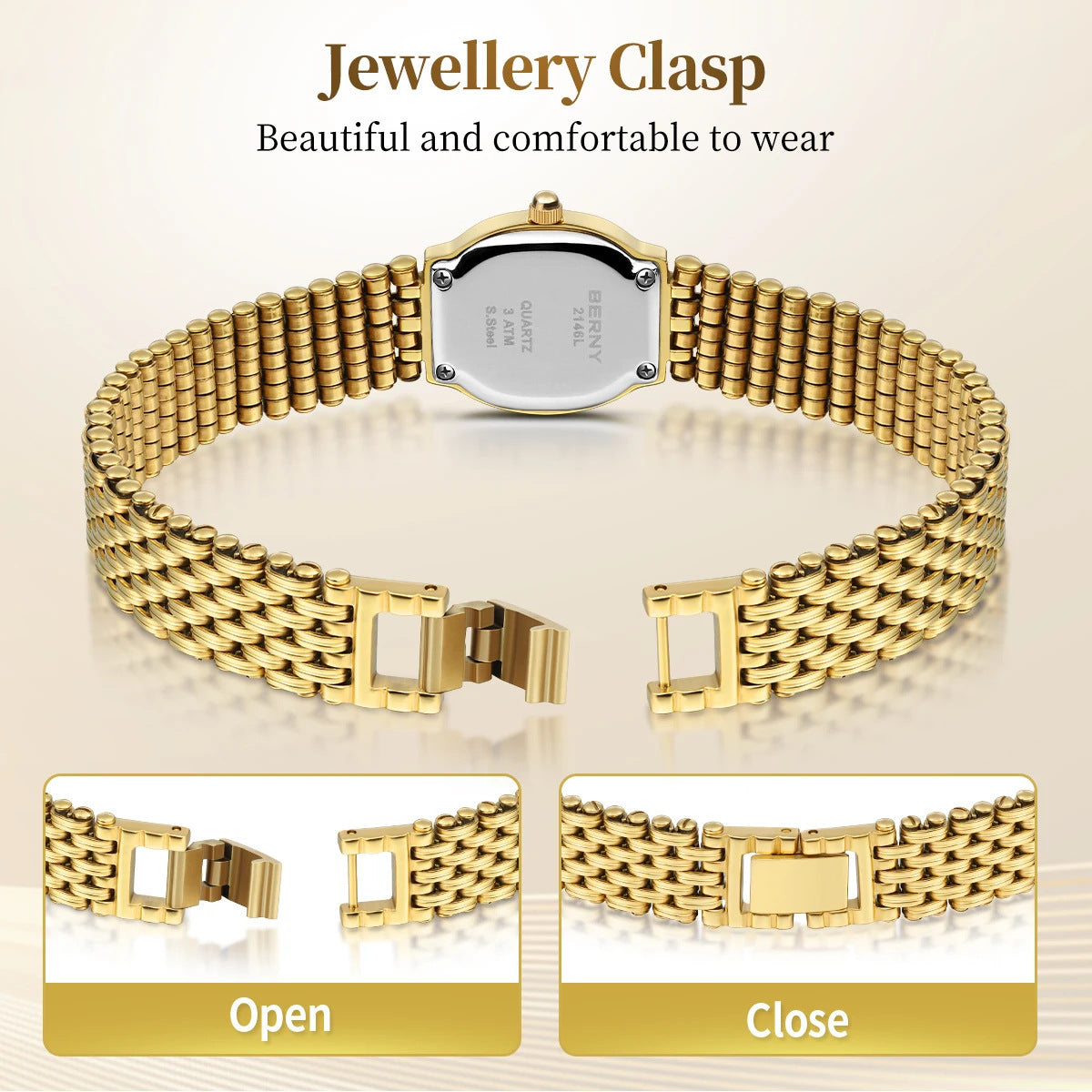 High-end Golden Watch Women's High-grade Waterproof Niche Retro