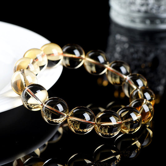 Natural 7A Grade Citrine Scattered Beads Ball Bracelet
