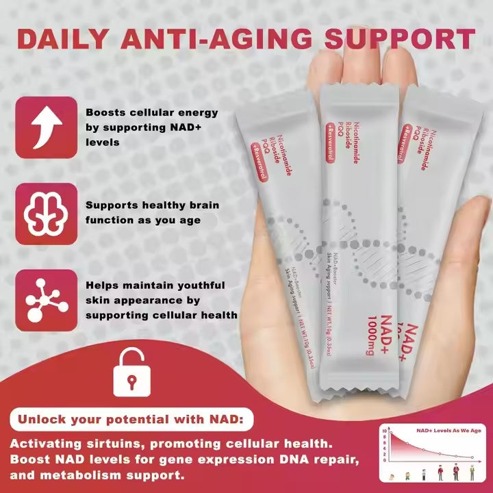 NAD Liquid Supplement Nicotinamide Riboside Supplement With Collagen Immune System Support 30 Sticks