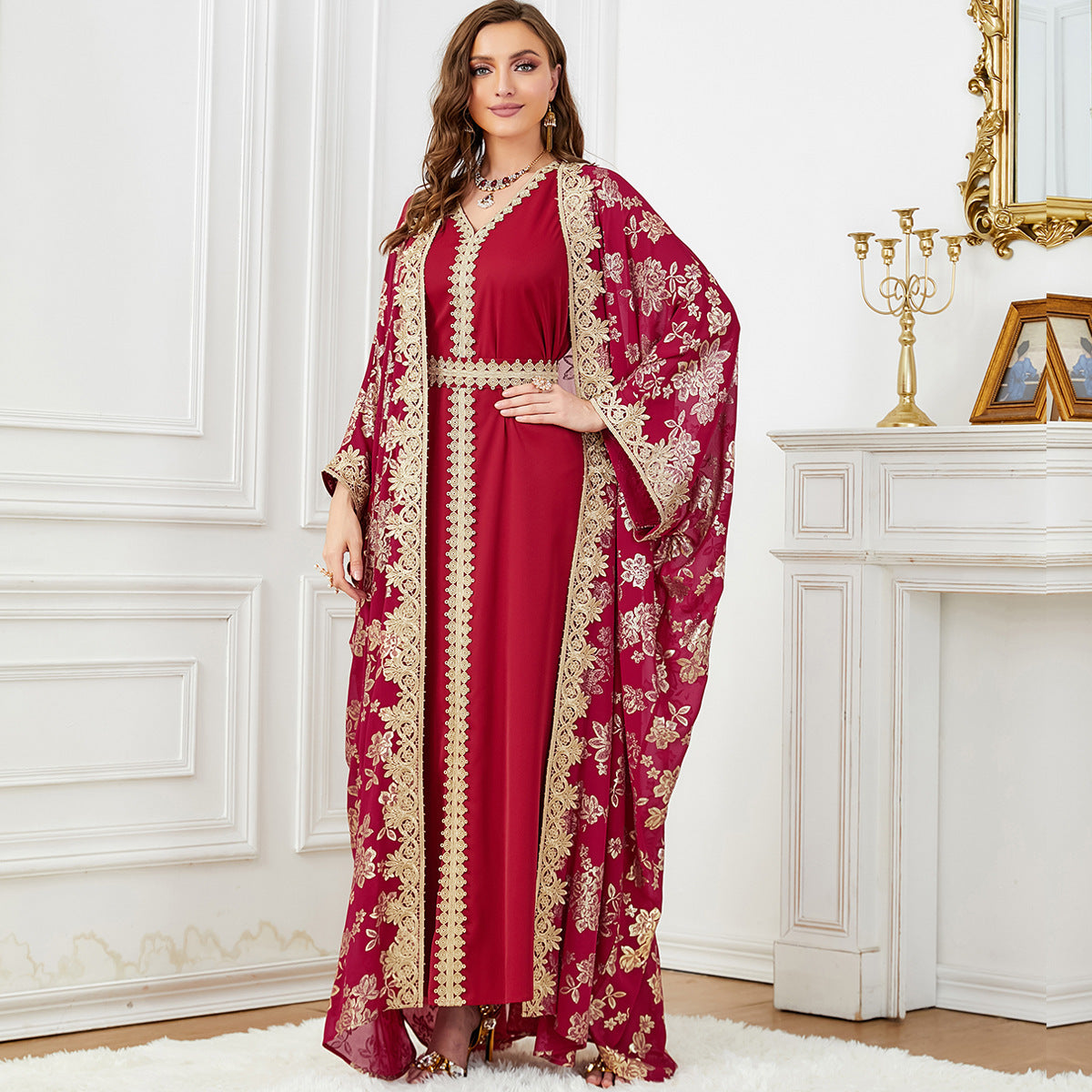 Cardigan Polyester Robe Dubai Dress for Posh Personality