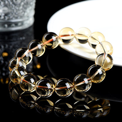 Natural 7A Grade Citrine Scattered Beads Ball Bracelet