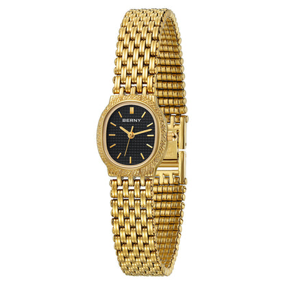High-end Golden Watch Women's High-grade Waterproof Niche Retro