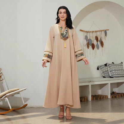 Patchwork Ethnic Style Abaiya Women's Dress
