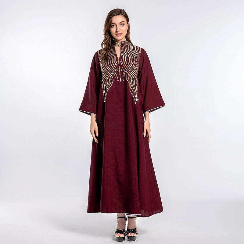 Women's Temperament Fashion Embroidery Evening Dress