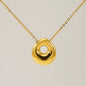 Women's Glossy Bubble Letter Necklace Gold Plated