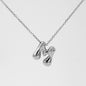 Women's Glossy Bubble Letter Necklace Gold Plated