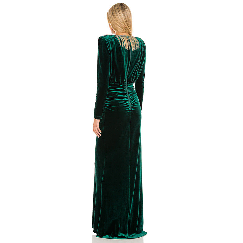 Women's Temperament Flannel Fashion Fringe Dress