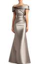 Evening Formal Dress Pleated Off-shoulder Elegant Maxi Dress Mother Of The Bride Dress