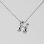 Women's Glossy Bubble Letter Necklace Gold Plated