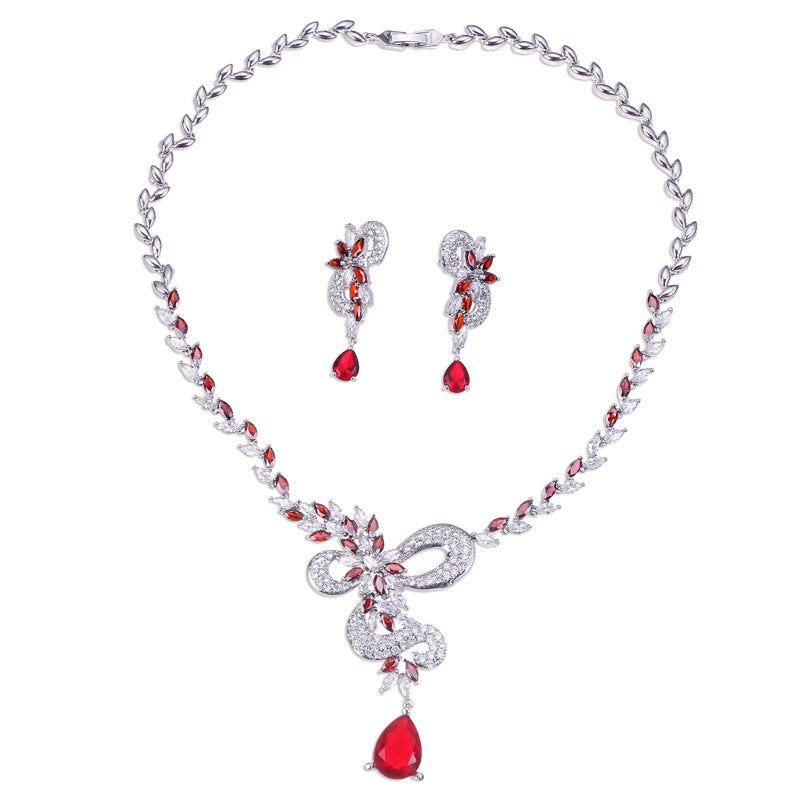 Luxury Fashion And Fully-jewelled Inlaid Multi-color Zircon Set Bridal Wedding Accessories