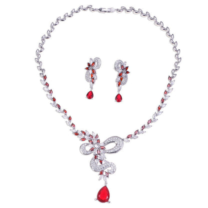 Luxury Fashion And Fully-jewelled Inlaid Multi-color Zircon Set Bridal Wedding Accessories