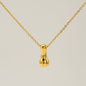 Women's Glossy Bubble Letter Necklace Gold Plated