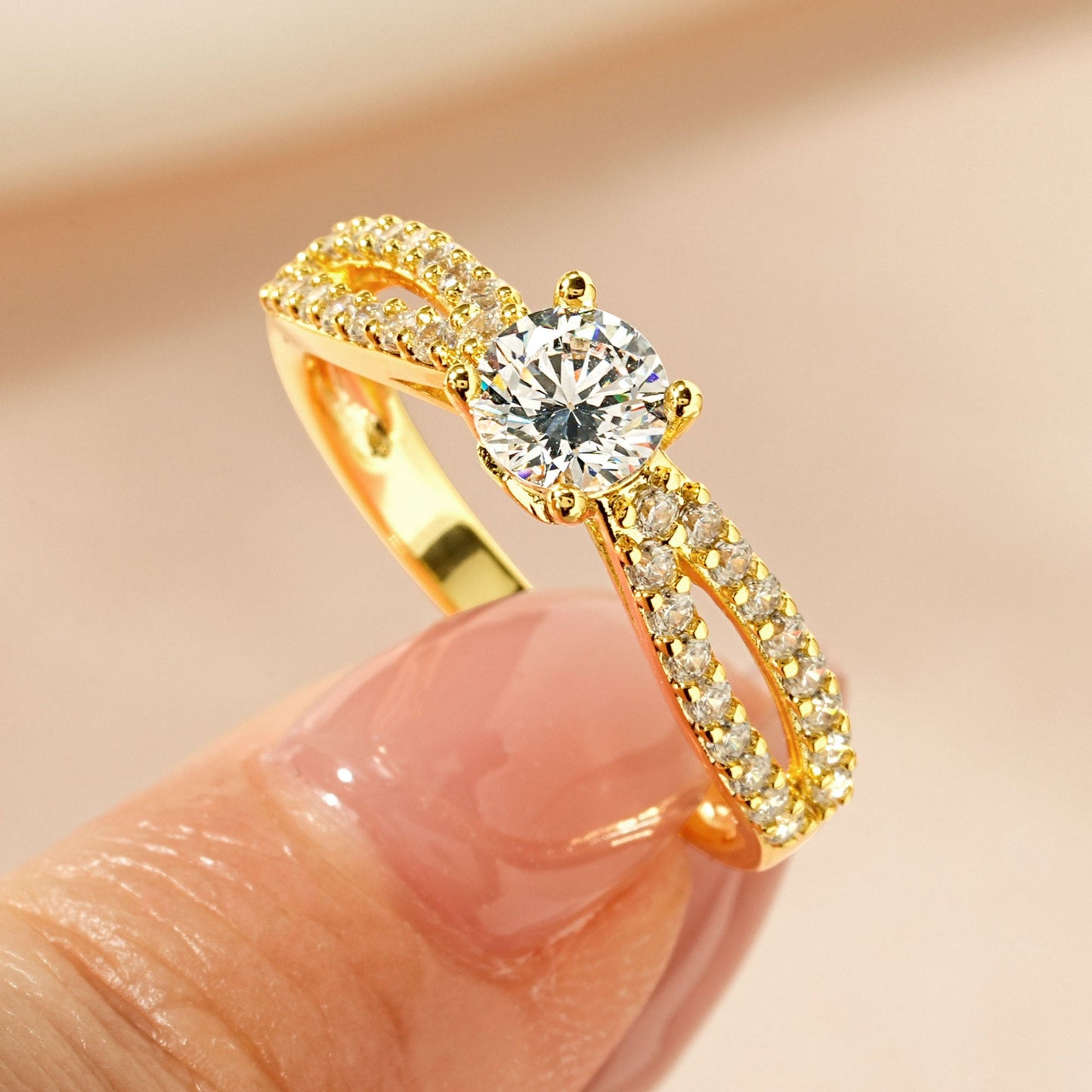 Women's Cross Light Luxury High-grade Sense Zircon Ring