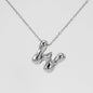 Women's Glossy Bubble Letter Necklace Gold Plated